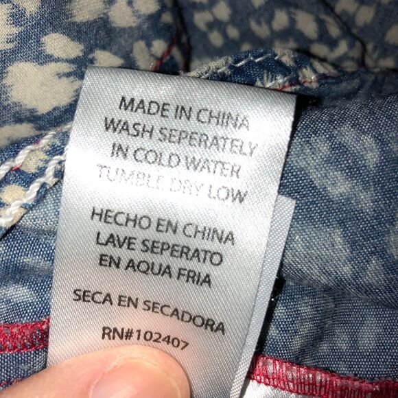 Roar Womens Medium Blue Leopard Print Long Sleeve Western Cowgirl Shirt M - Picture 9 of 9